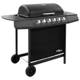 Vidaxl gas barbecue with 6 burners black