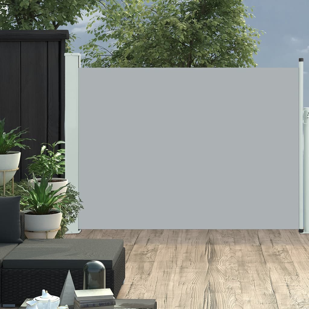 Schermata del giardino Vidaxl estendibile 120x500 cm grigio