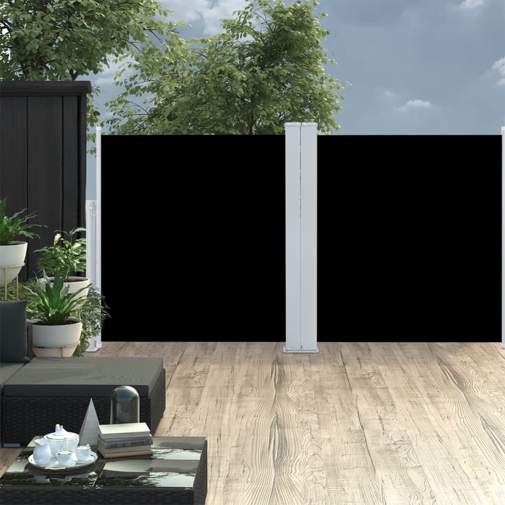 Pare-brise vidaxl extensible 100x600 cm noir