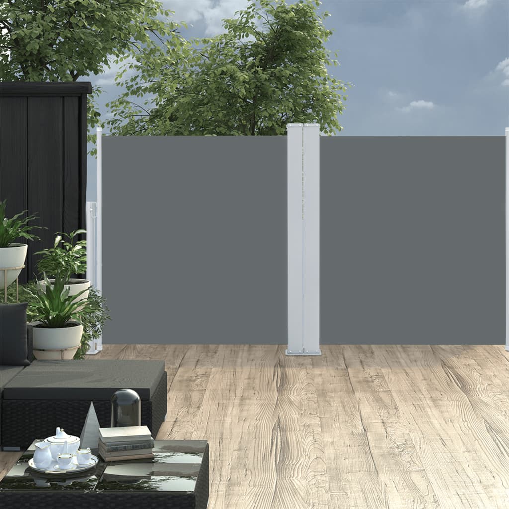 Pare-brise vidaxl extensible 100x600 cm anthracite