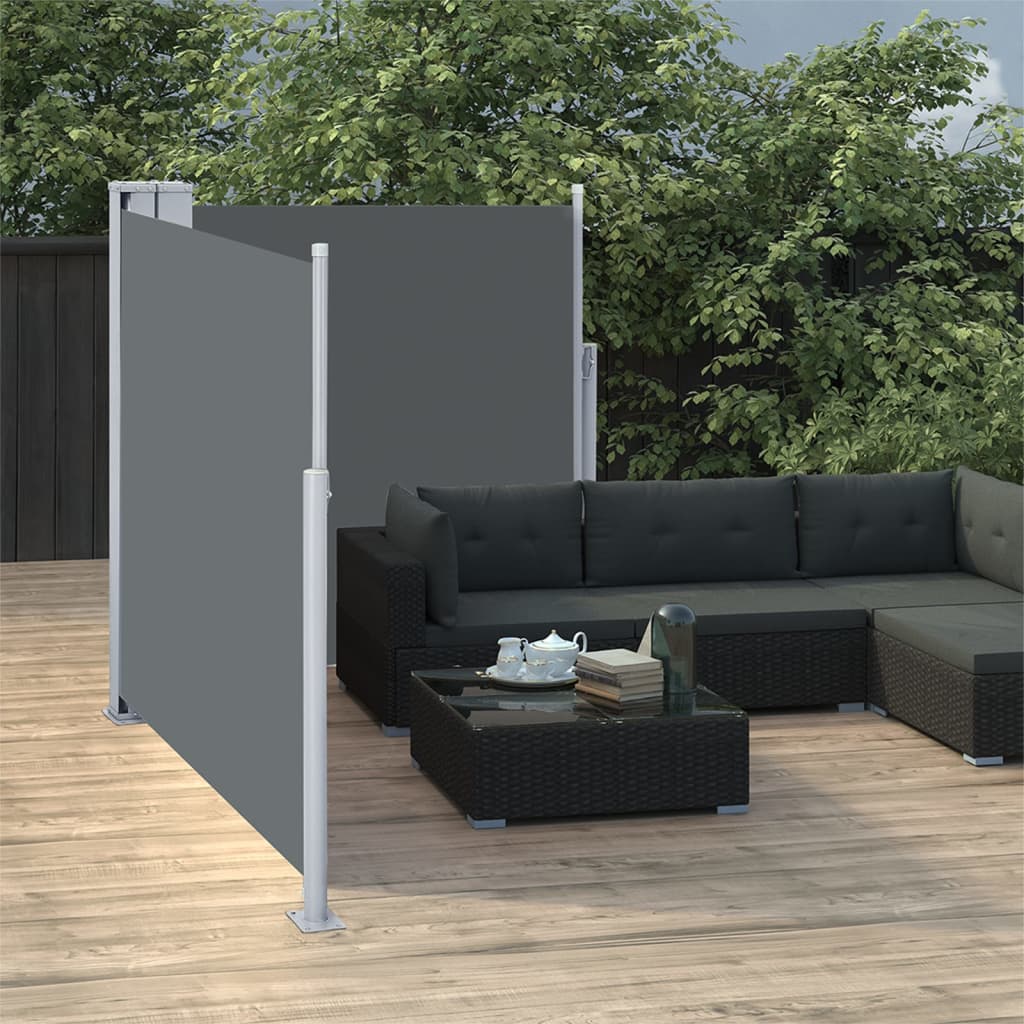 Pare-brise vidaxl extensible 100x600 cm anthracite