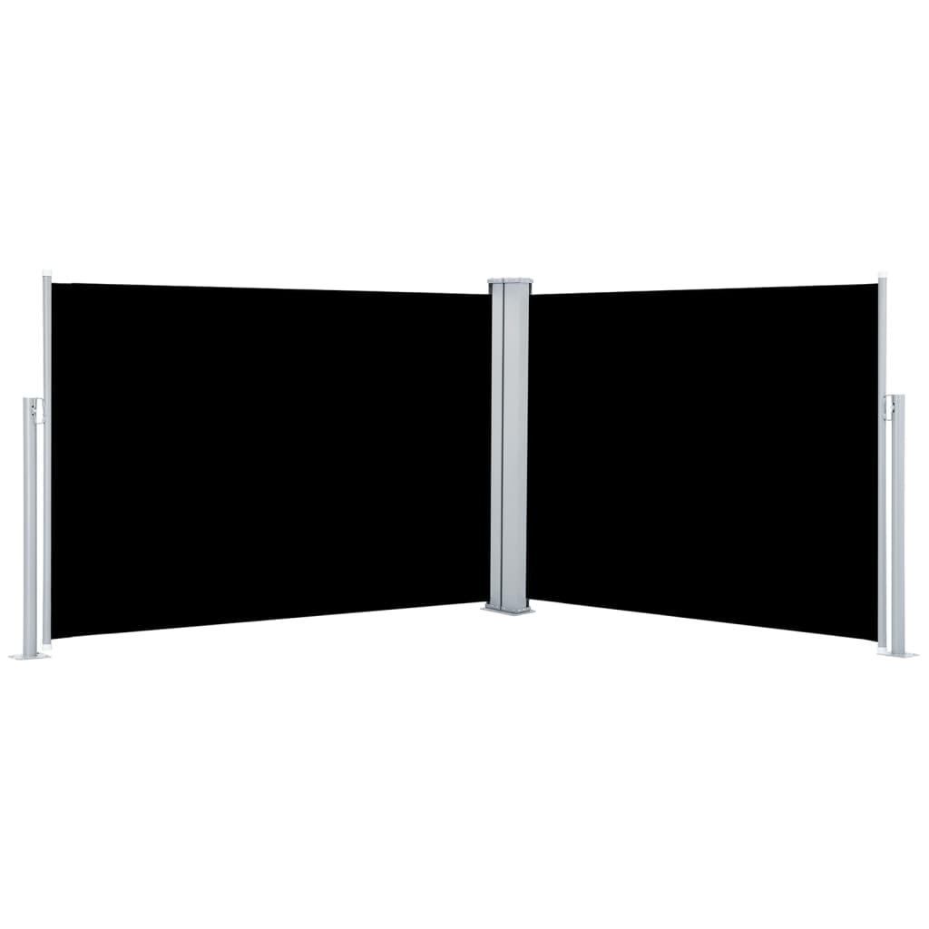 Pare-brise vidaxl extensible 100x1000 cm noir