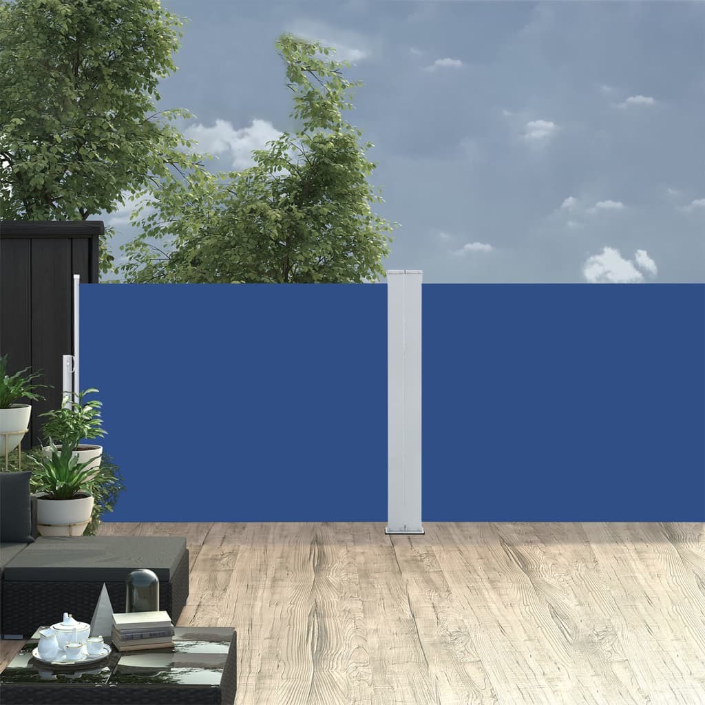 Pare-brise vidaxl extensible 100x1000 cm bleu