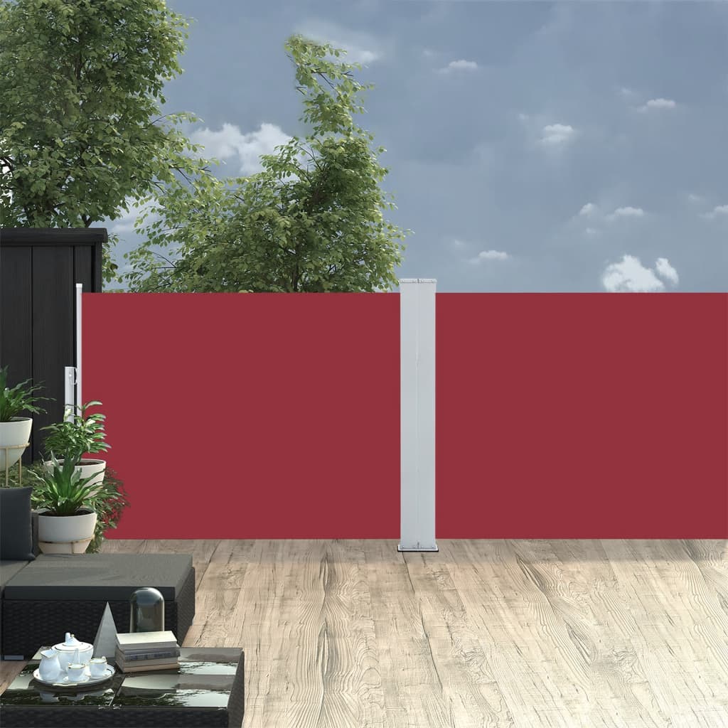 Vidaxl windscherm uittrekbaar 100x1000 cm rood