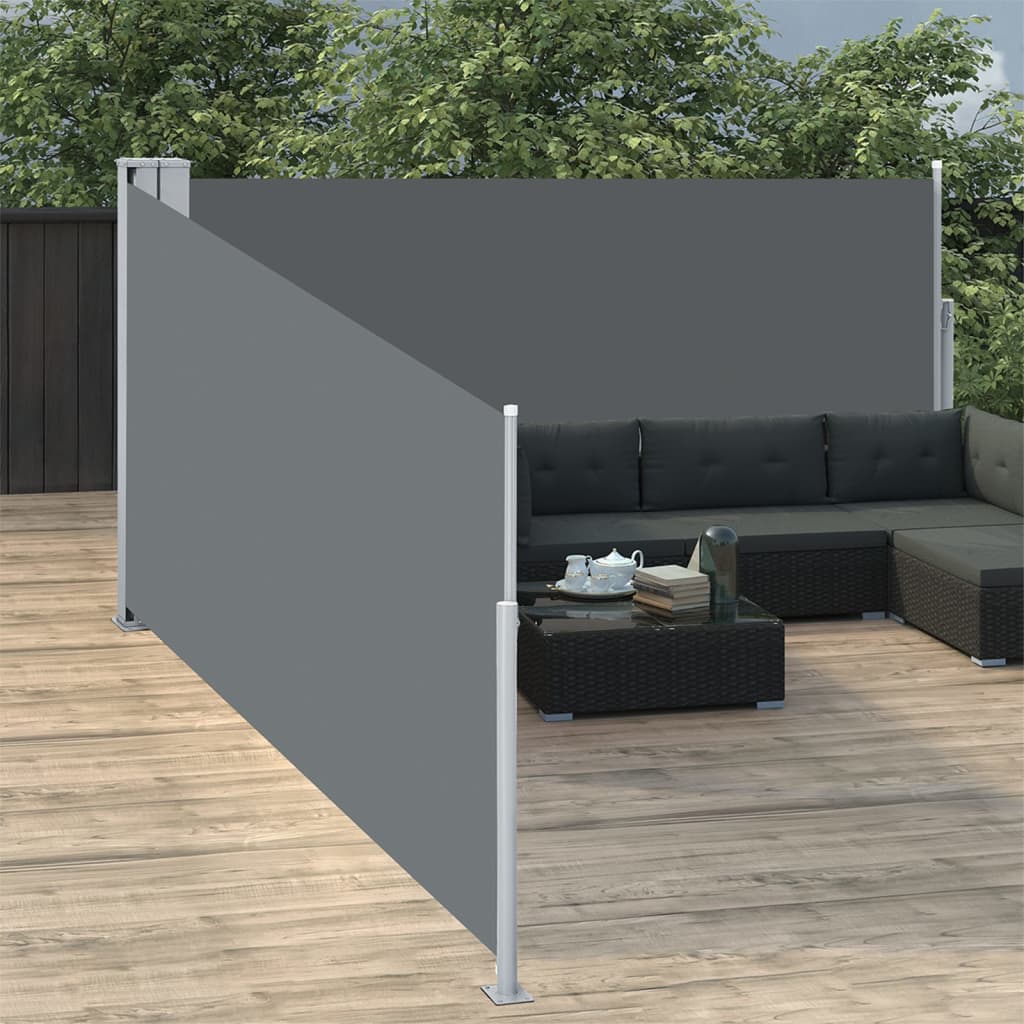 Pare-brise vidaxl extensible 120x1000 cm anthracite