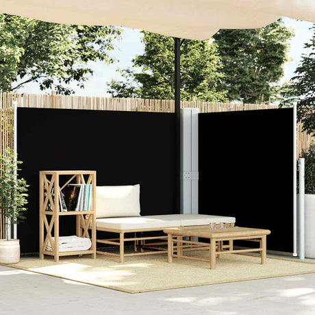 Pare-brise vidaxl extensible 140x1000 cm noir