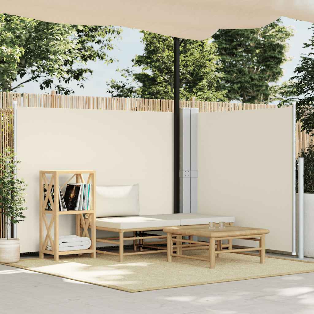 Pare-brise Vidaxl extensible 140x1000 cm crème