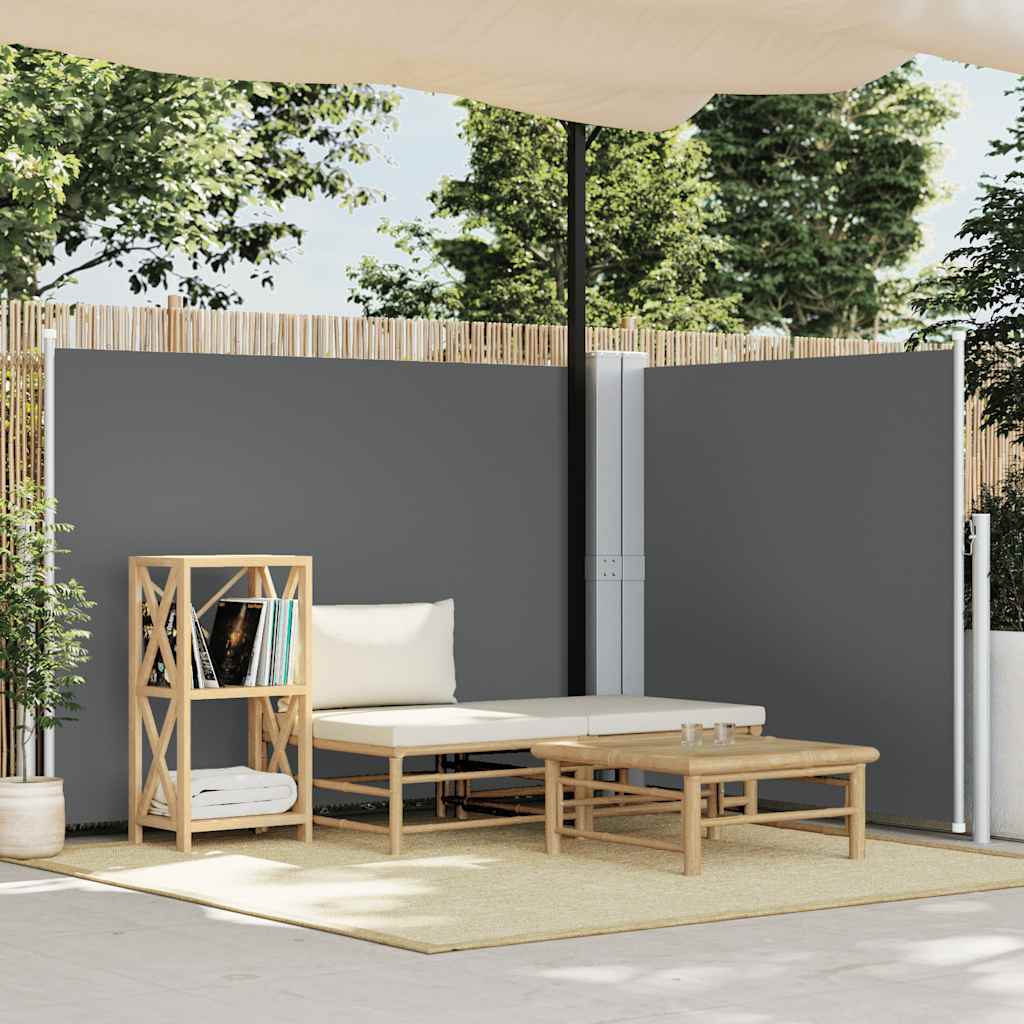 Pare-brise vidaxl extensible 140x1000 cm anthracite