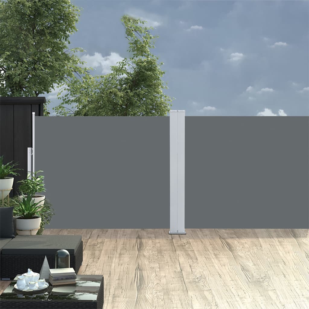 Pare-brise vidaxl extensible 140x1000 cm anthracite