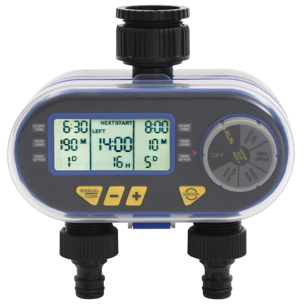 Vidaxl Watertimer med dobbelt output automatisk digital