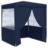Tente de fête vidaxl avec murs latéraux professionnels 90 g m² 2x2 m bleu