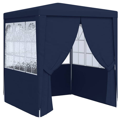 Tente de fête vidaxl avec murs latéraux professionnels 90 g m² 2x2 m bleu