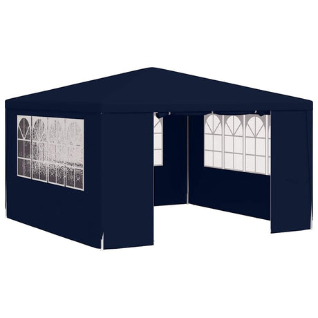 Tente de fête vidaxl avec murs latéraux professionnels 90 g m² 4x4 m bleu