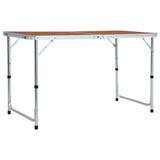 Table de camping vidaxl pliable 120x60 cm en aluminium
