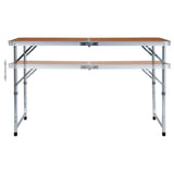 Table de camping vidaxl pliable 120x60 cm en aluminium