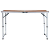 Table de camping vidaxl pliable 120x60 cm en aluminium
