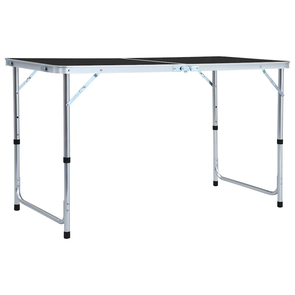 Table de camping Vidaxl pliable 120x60 cm Gray en aluminium
