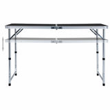 Table de camping Vidaxl pliable 120x60 cm Gray en aluminium