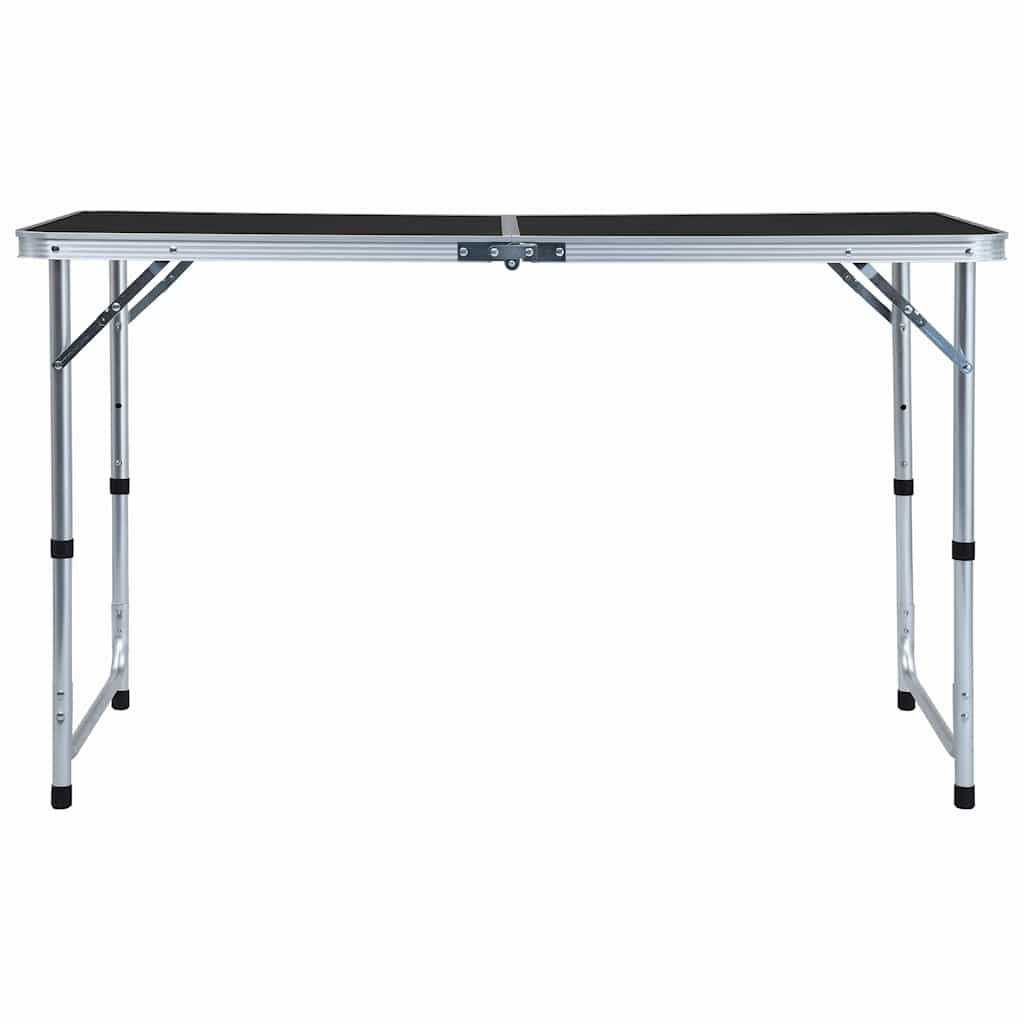 Table de camping Vidaxl pliable 120x60 cm Gray en aluminium