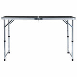 Table de camping Vidaxl pliable 120x60 cm Gray en aluminium