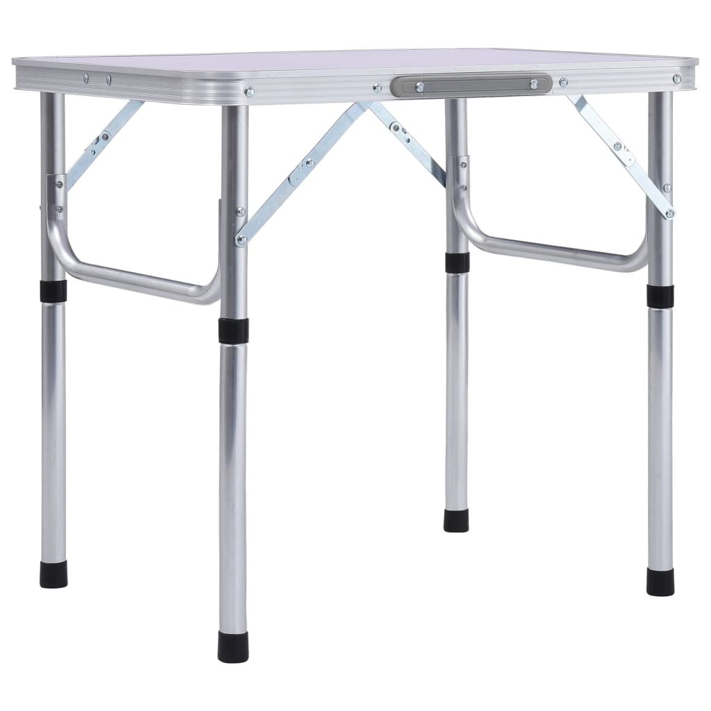 Table de camping vidaxl pliable 60x45 cm en aluminium blanc