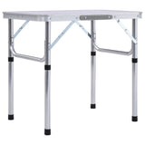Table de camping vidaxl pliable 60x45 cm en aluminium blanc