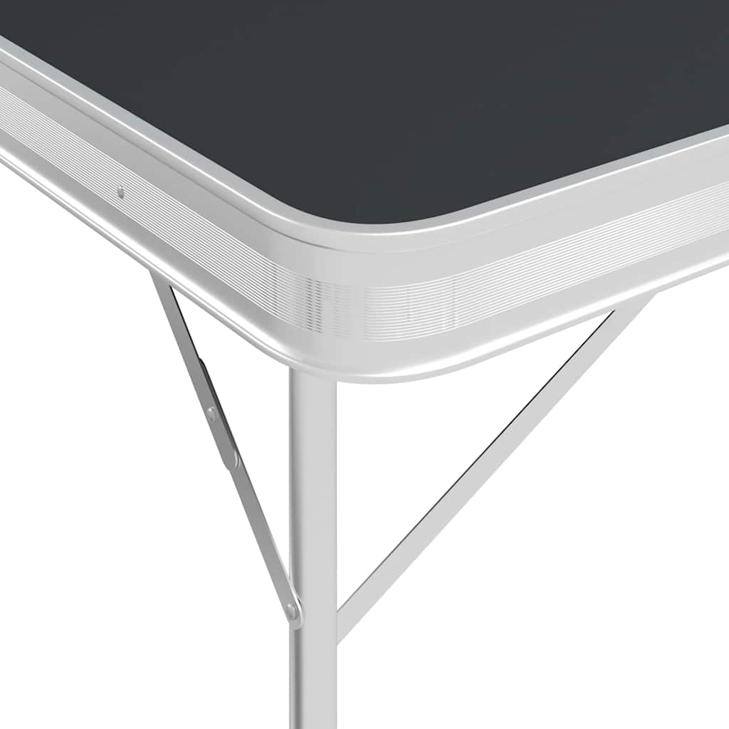 Table de camping vidaxl pliable avec 2 bancs gris en aluminium