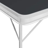 Table de camping vidaxl pliable avec 2 bancs gris en aluminium