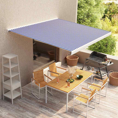 Toile de store Vidaxx 450x300 cm toile bleu et blanc