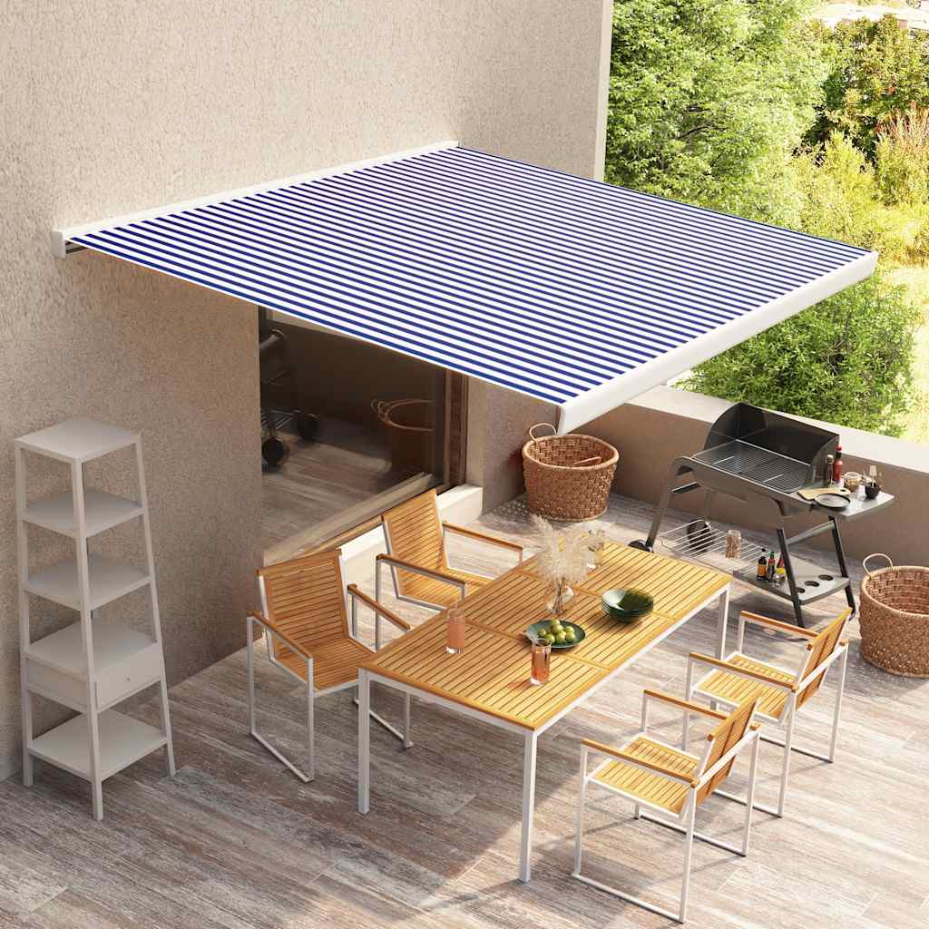 Toile de store Vidaxx 500x300 cm toile bleu et blanc