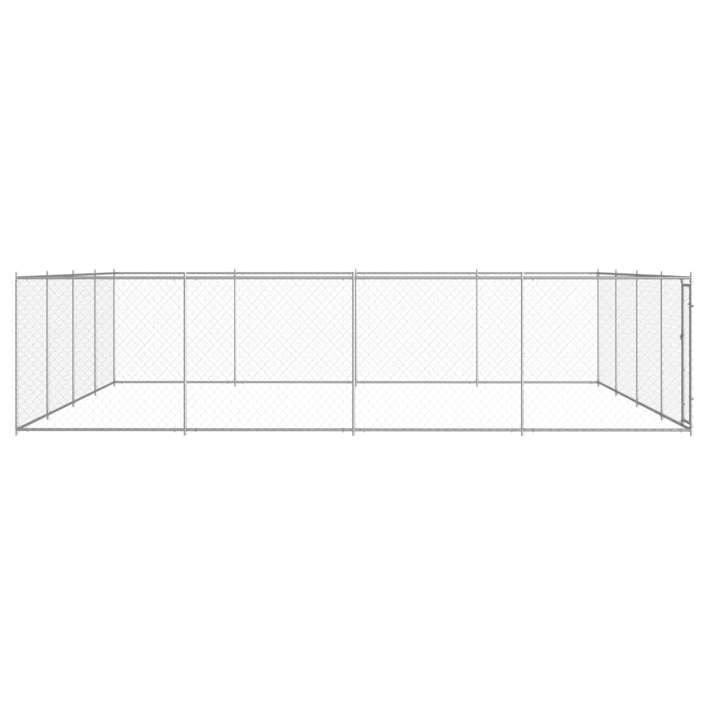 VidaXL Hondenkennel voor buiten 760x760x185 cm gegalvaniseerd staal