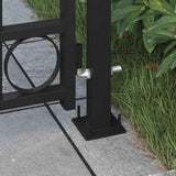 Port vidaxl avec haut courbe et 2 poteaux 105x204 cm noir