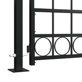 Vidaxl port with curved top and 2 posts 105x204 cm black