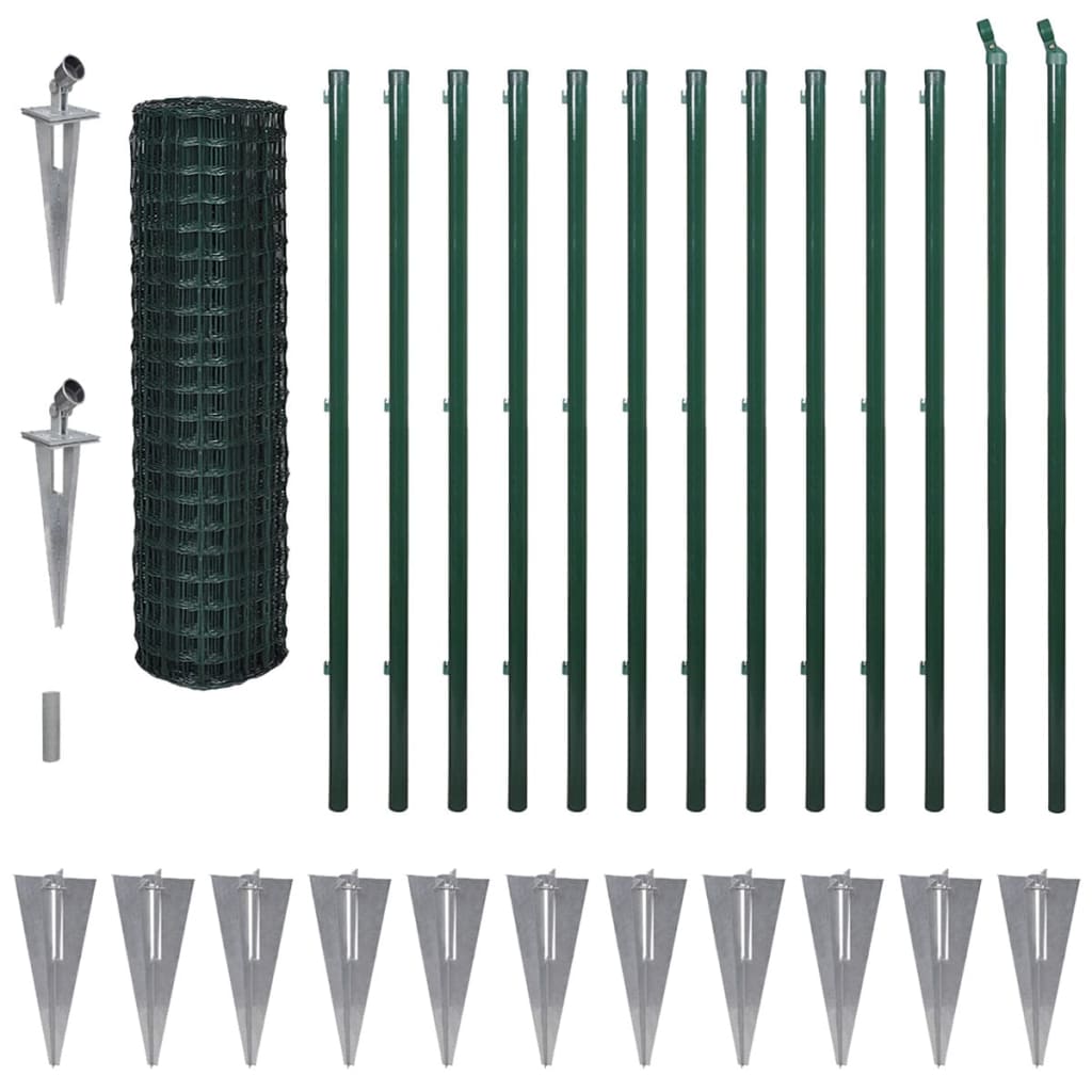 Vidaxl Hek 25x1.7 m stålgrön