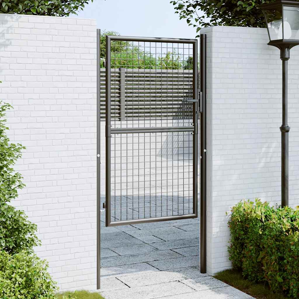 Vidaxl Gaaspoort 100x200 cm Gray en acier galvanisé