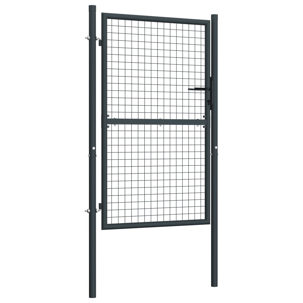 Vidaxl Gaaspoort 100x255 cm galvanized steel gray