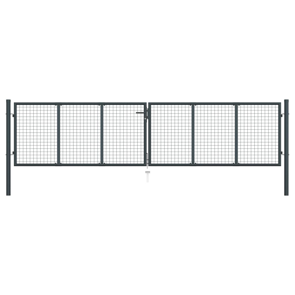 Vidaxl Gaschaport 400x125 cm galvaniséiert Stol Grey