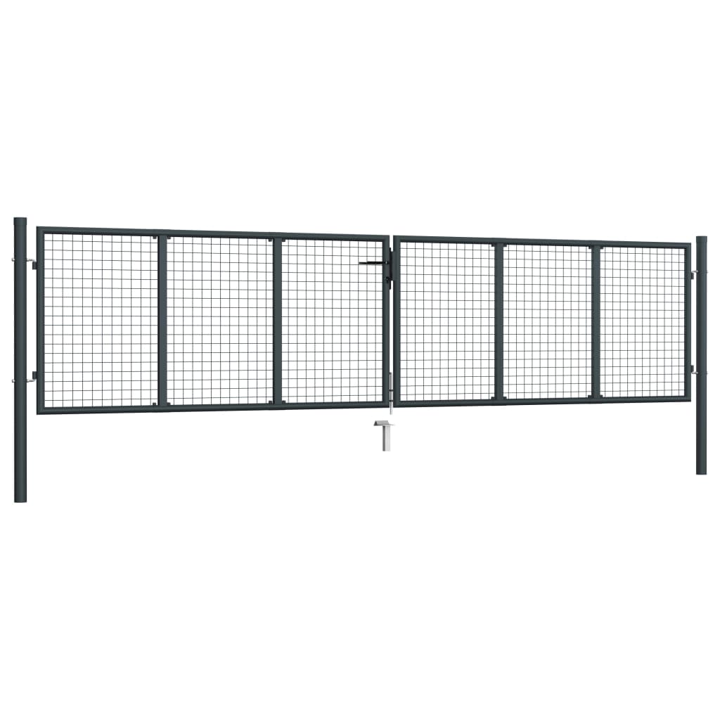 Vidaxl Gaaspoort 400x125 cm galvaniseret stålgrå