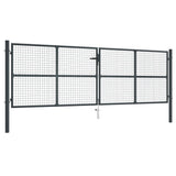 Vidaxl Gaaspoort 400x175 cm galvaniseret stålgrå