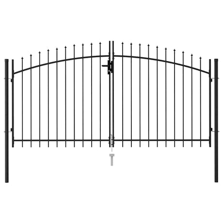 Port vidaxl avec top pointu double 3x1,5 m en acier noir