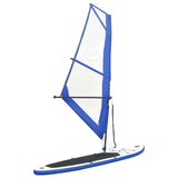 Vidaxl stand-up paddleboard gonflable avec set à voile bleu et blanc