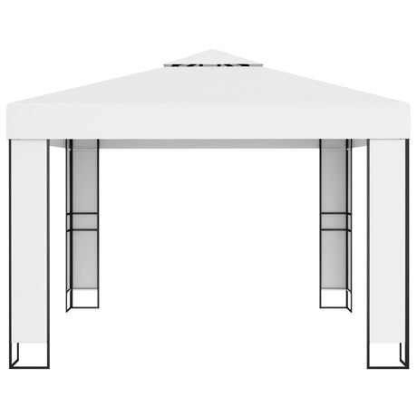 Arbor vidaxl avec toit double 3x3 m blanc