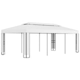 Vidaxl arbor with double roof 3x6 m white