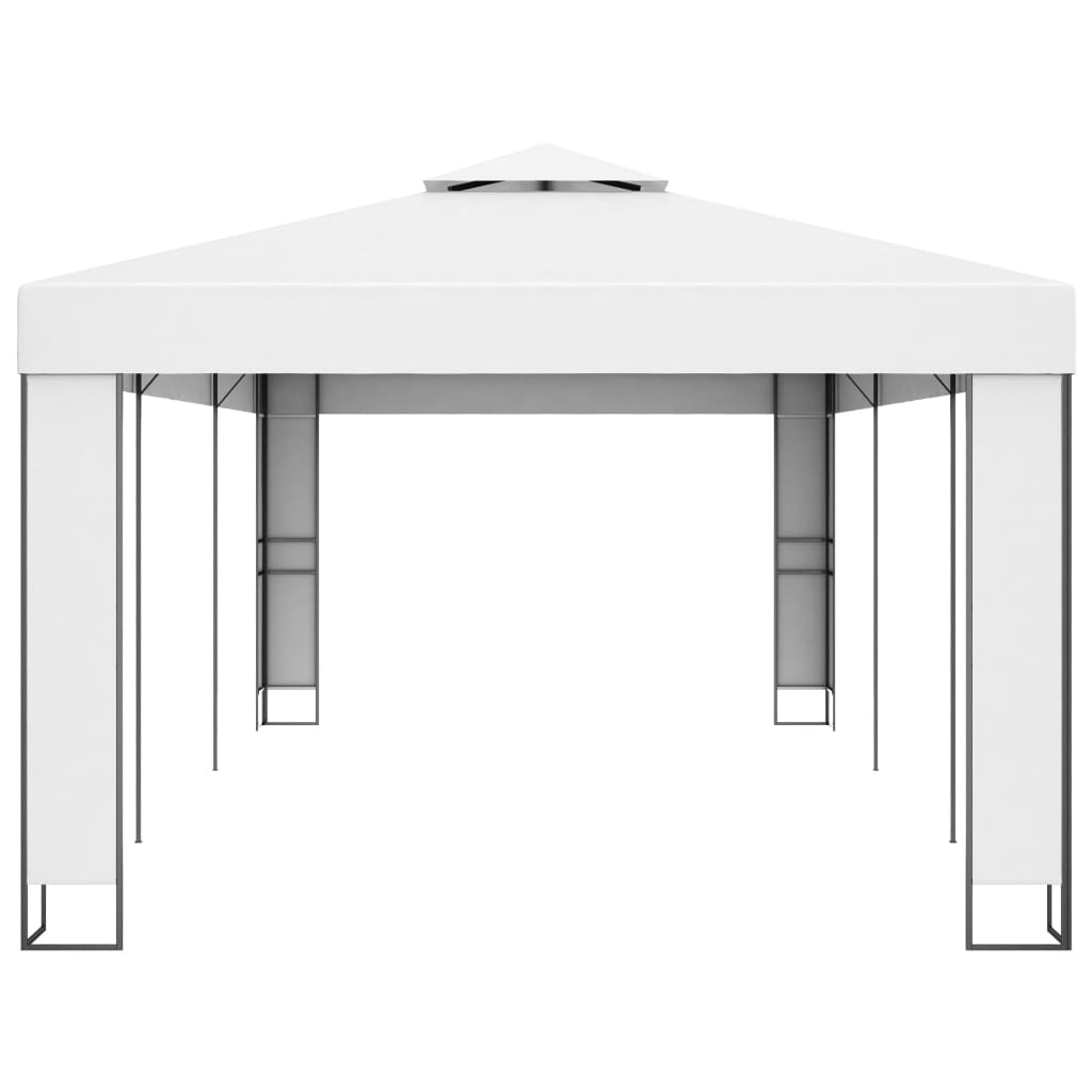 Vidaxl arbor with double roof 3x6 m white