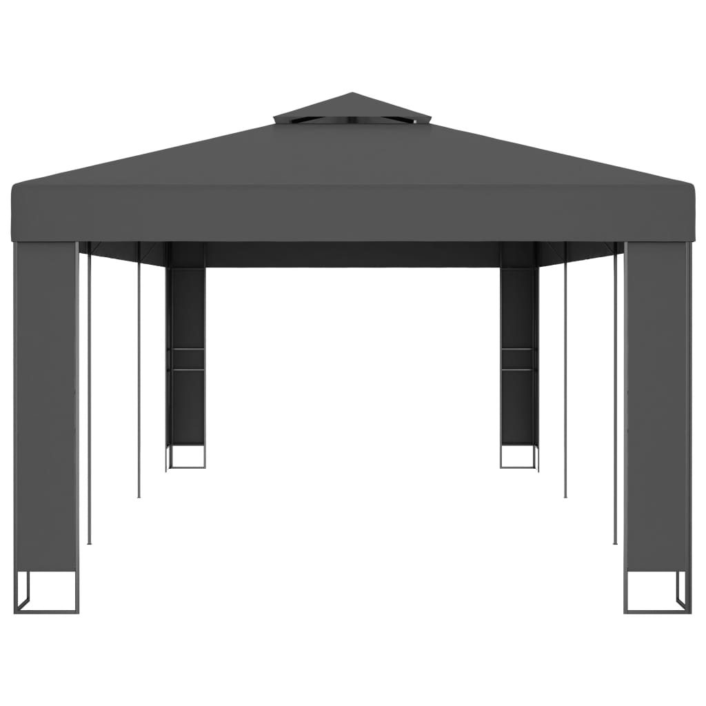 Arbor Vidaxl con techo doble de 3x6 m antracita