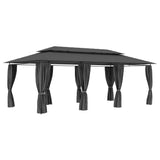 Vidaxl Arbor med gardiner 600x298x270 cm anthracit