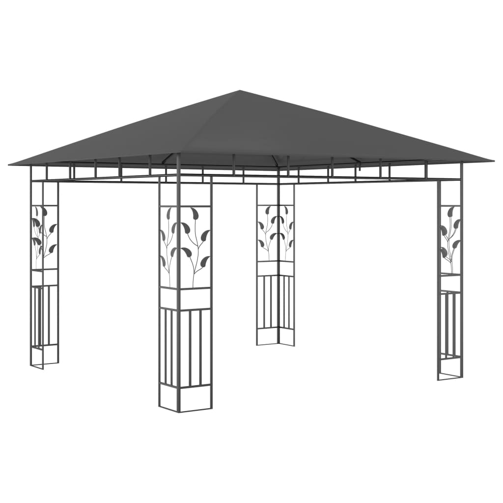 Vidaxl Arbor med myggnett 180 g m² 3x3x2,73 m Antracitt