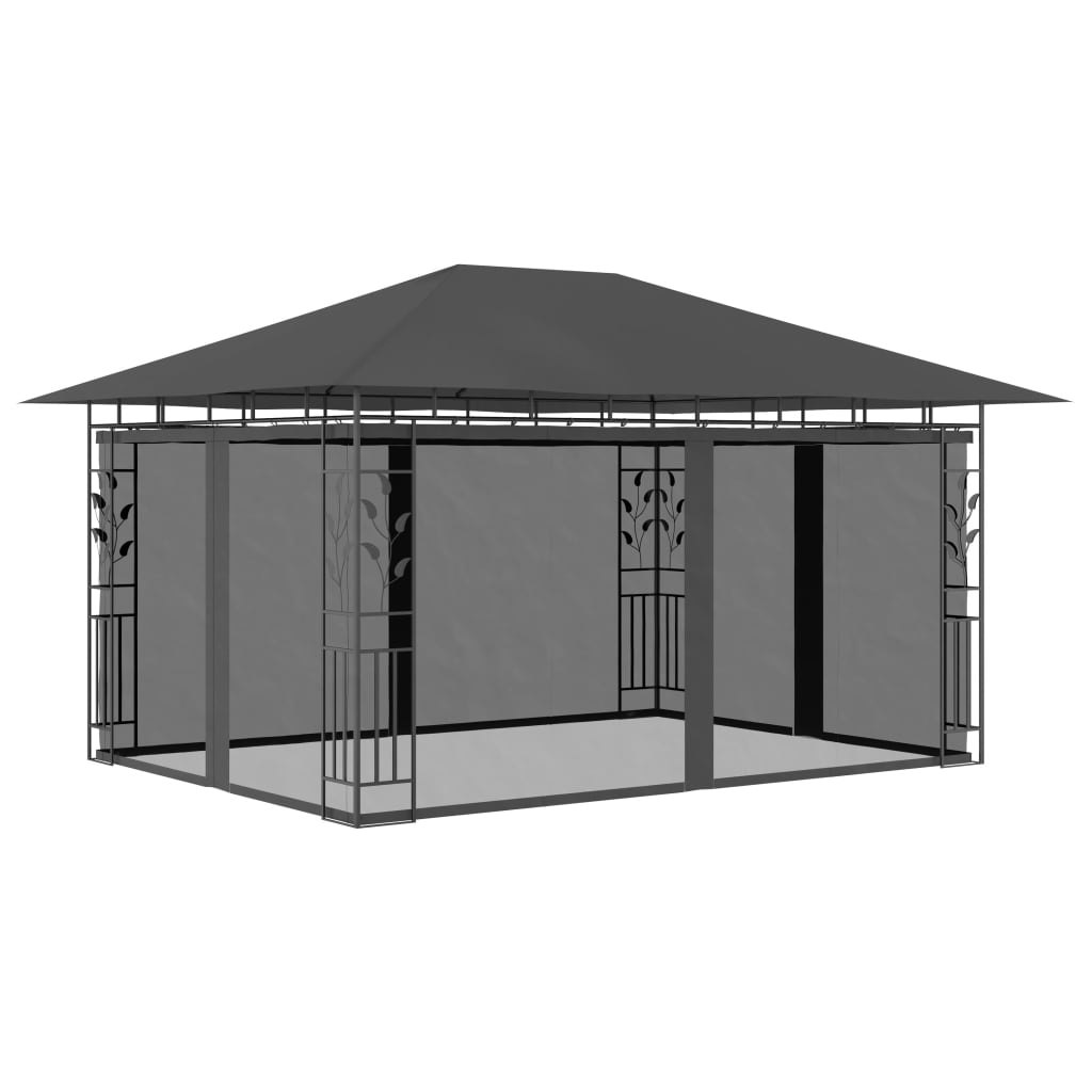 Vidaxl arbor with mosquito net 180 g m² 4x3x2.73 m anthracite