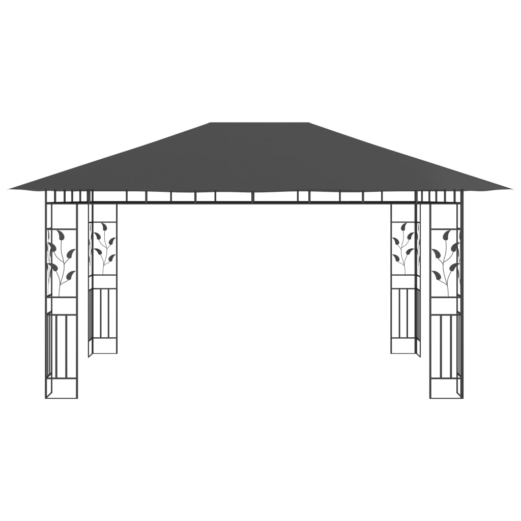 Vidaxl Arbor s komarjem neto 180 g m² 4x3x2,73 m antracit