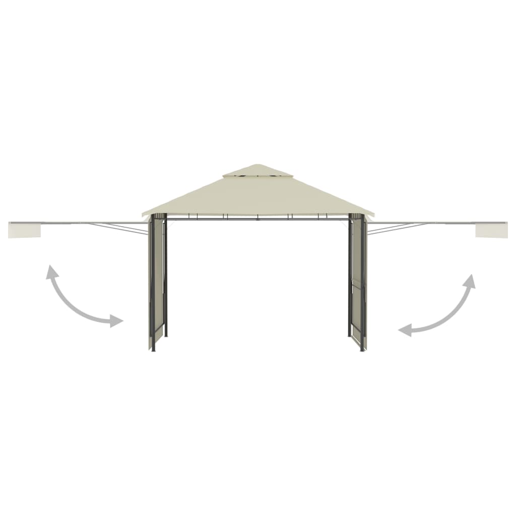 Arbor Vidaxl avec toits extensibles 180 g m² 3x3x2,75 m crème